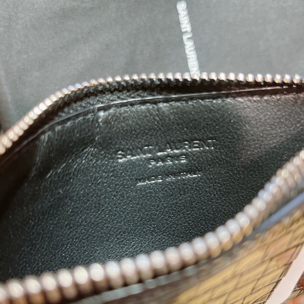SAINT LAURENT Fragments crocodile effect leather zipped card holder coin case - Picture 6 of 7